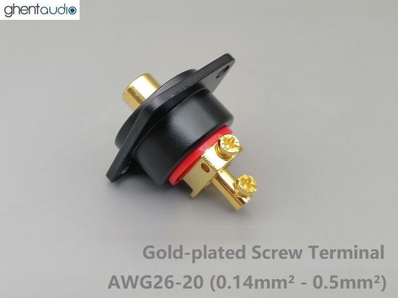 GP121 Screw-Terminal Gold-plated RCA Female Chassis Connector