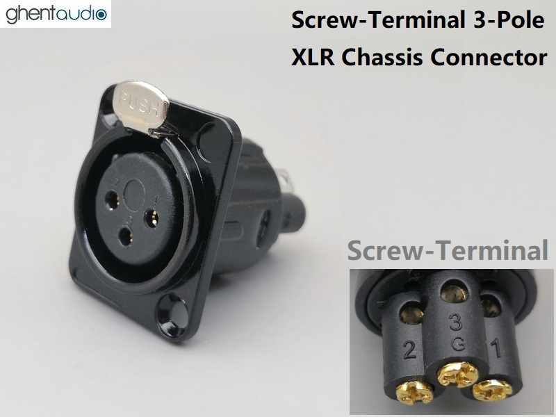 GP111 Screw-Terminal Gold-plated XLR 3-Pole Female Chassis Connector