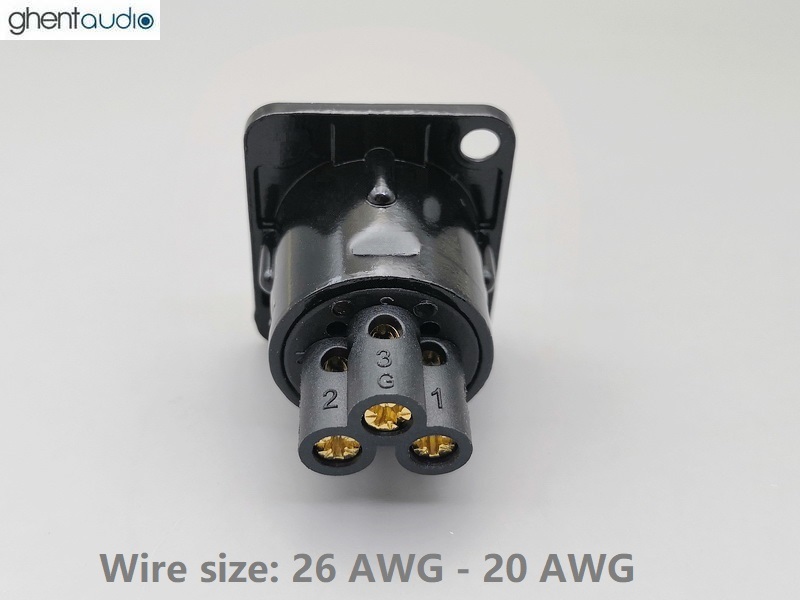 GP111 Screw-Terminal Gold-plated XLR 3-Pole Female Chassis Connector