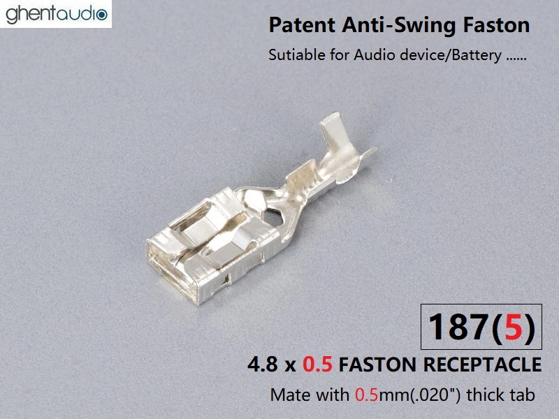 GP187(5) --- 187(0.5) Patent Anti-Swing Non-insulation Faston RECEPTACLE