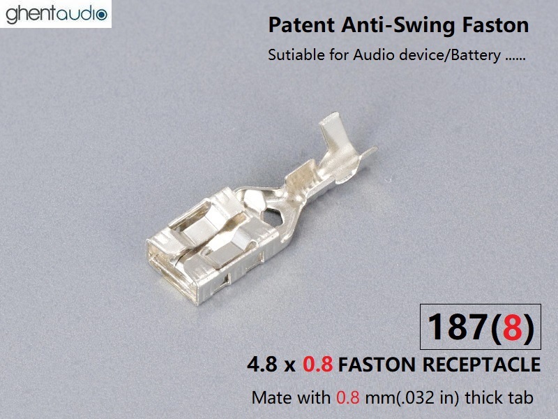 GP187(8) --- 187(0.8) Patent Anti-Swing Non-insulation Faston RECEPTACLE