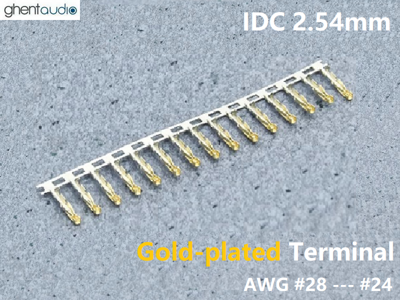 GIDC-T2: Gold-plated 2.54mm pitch crimp terminal