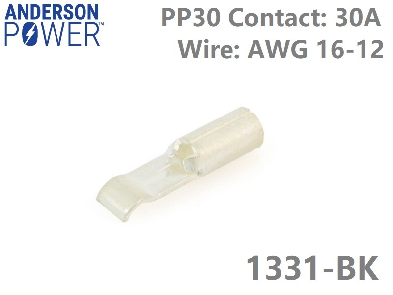 1331-BK: Anderson Power 1331-BK PP30 AWG16-12 Contact (30A)