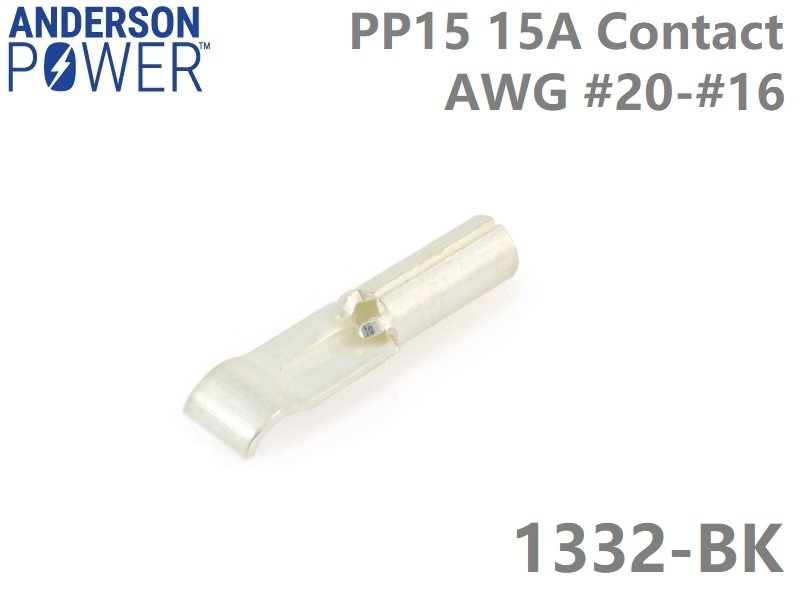 1332-BK: Anderson Power 1332-BK PP15 AWG20-16 Contact(15A)