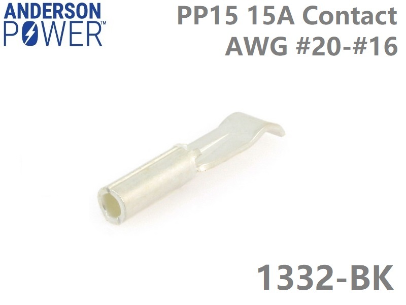 1332-BK: Anderson Power 1332-BK PP15 AWG20-16 Contact(15A)