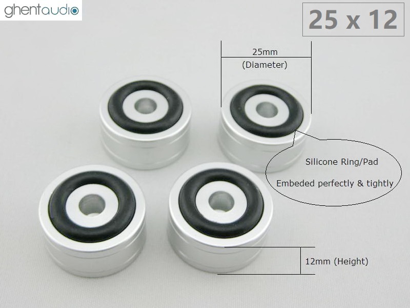 GP701--- (4pcs) Aluminum Foot 25 x 12mm (M3 thread)