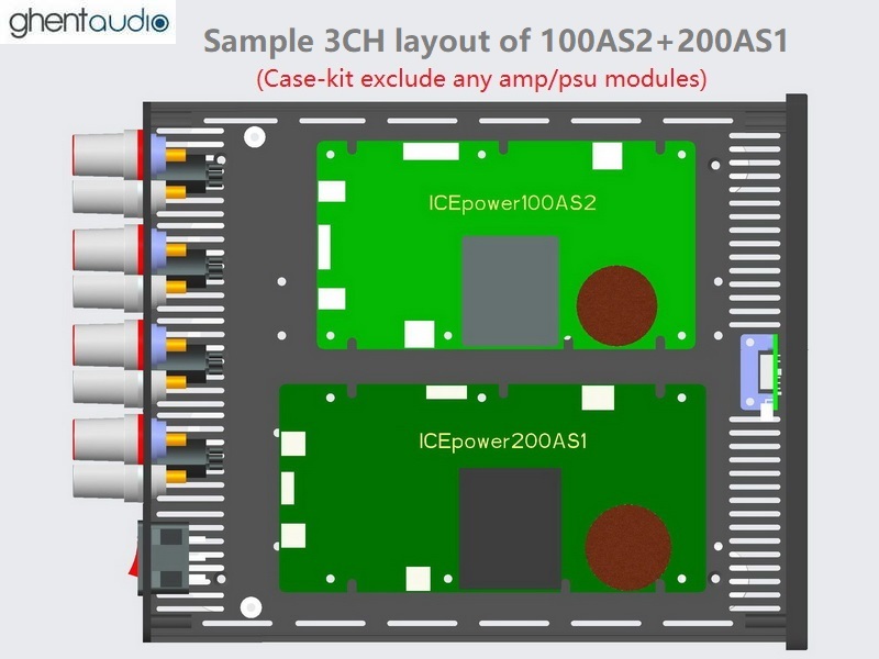 (B235b-T4) DIY 3CH Case-kit for ICEpower 100AS2+200AS1
