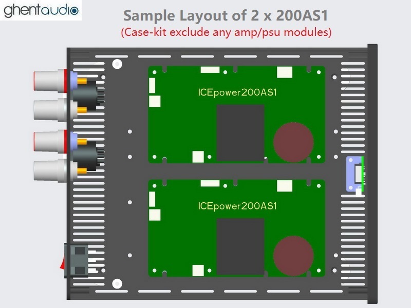 (B235b-S2) DIY Stereo Case-kit for ICEpower 200AS1(x2)