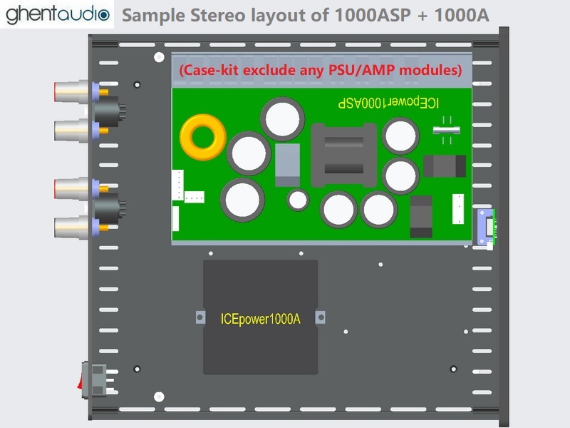 (D315a-S4) DIY Stereo Case-kit for ICEpower 1000ASP+1000A
