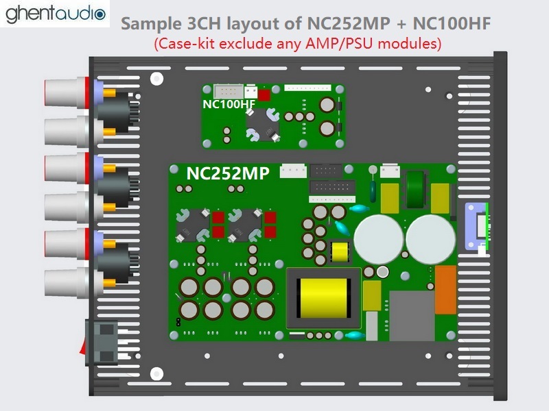 (B235a-T2) DIY 3CH Case-kit for Hypex NC252MP+NC100HF