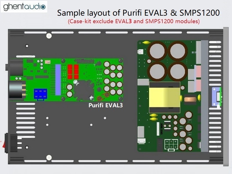 (B315b-M3S) DIY Mono Case-kit for Purifi EVAL3 (speakON output)