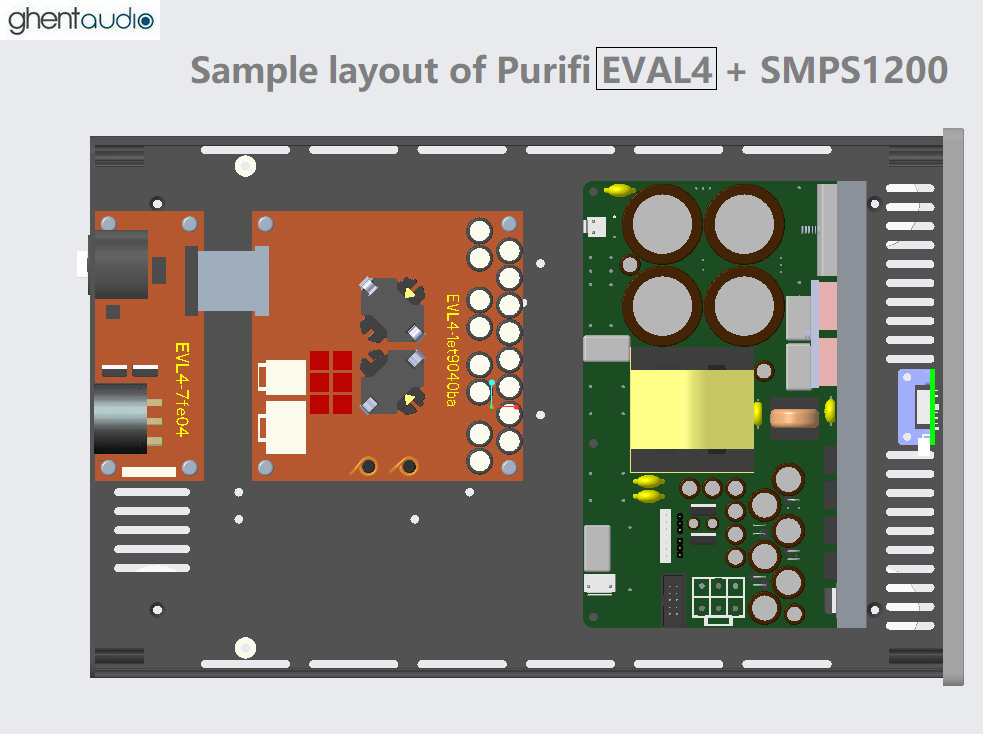 (B315b-M4S) DIY Mono Case-kit for Purifi EVAL4 (speakON output)