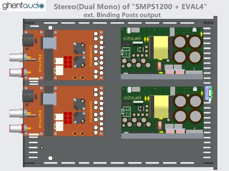 (D365c-S4A) DIY SE Case-kit for 2 x "SMPS1200+EVAL4" (Binding Posts)