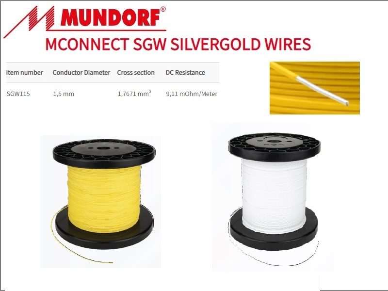 Mundorf SilverGold Solid-Core 1.5mm PTFE Wire(1ft/0.3m)