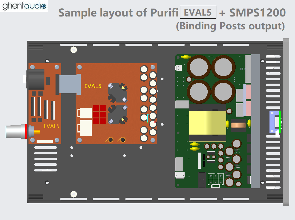 (B315b-M5) DIY Mono Case-kit for Purifi EVAL5