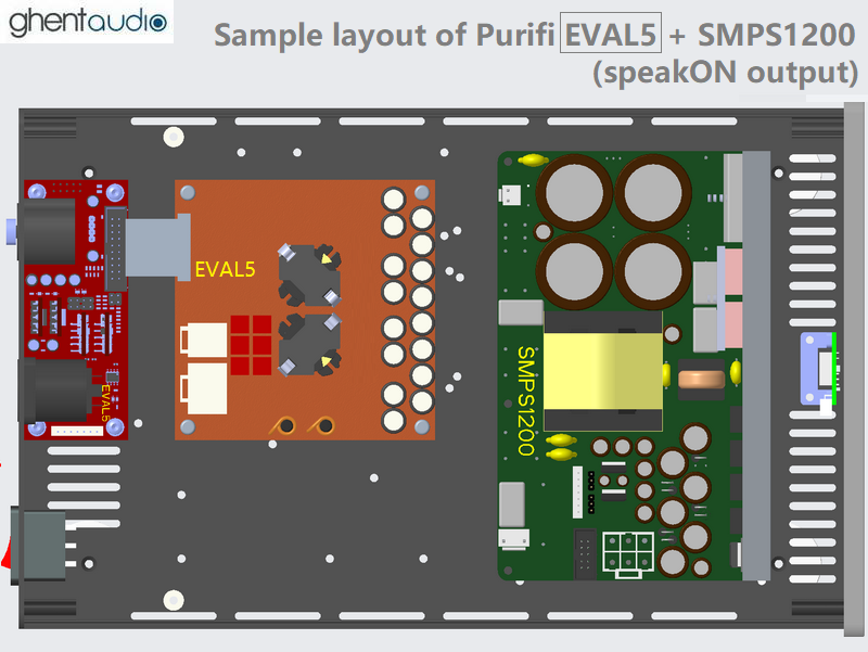 (B315b-M5S) DIY Mono Case-kit for Purifi EVAL5 (speakON output)