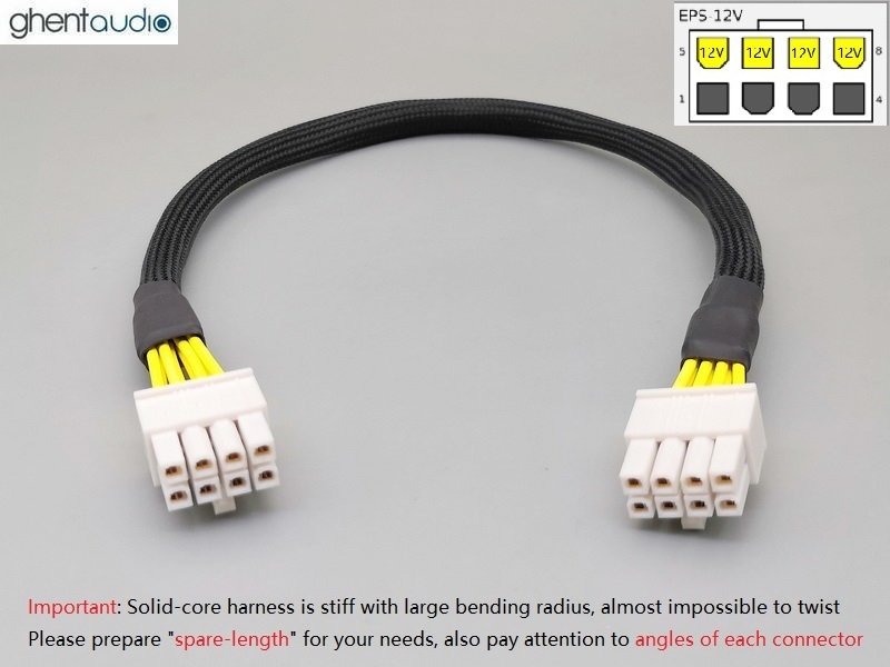 (PC11-SGW) 8P---8P CPU/EPS Power Cable (Mundorf Silver/Gold)