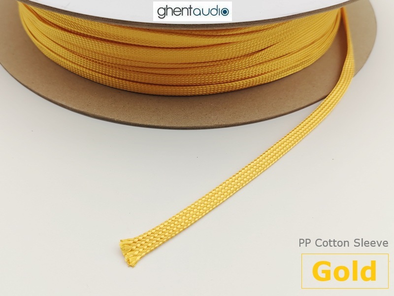(PPC-GOLD) Gold PP Cotton Expandable Sleeving (1m)