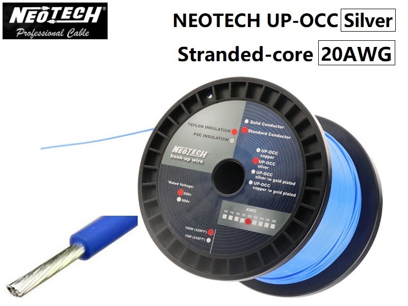 Neotech STDST-20 UP-OCC Silver Stranded-Core 20AWG wire (1ft/0.3m)