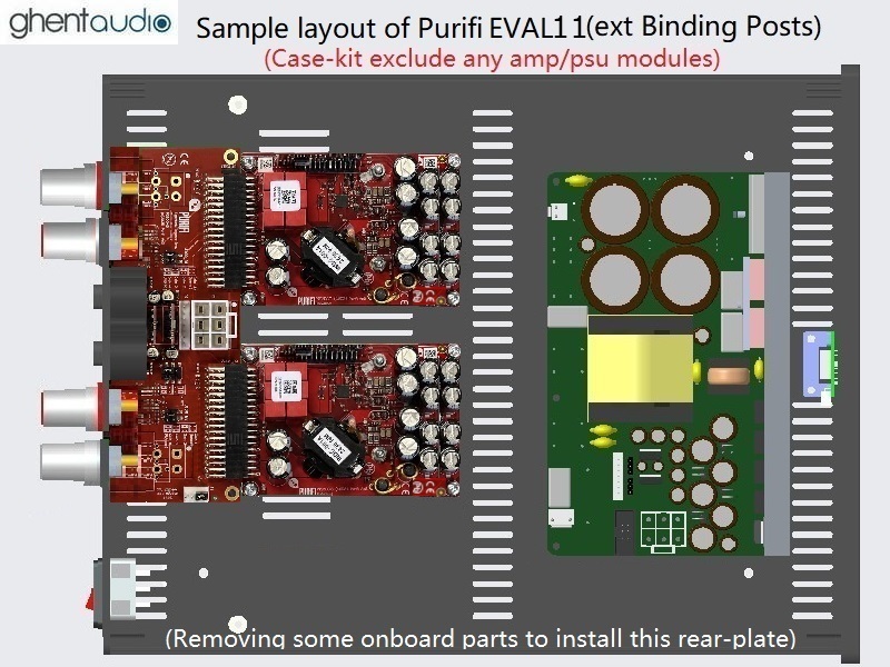(C315a-S11B) DIY Stereo Case-kit for Purifi EVAL11 (ext. Binding Posts)