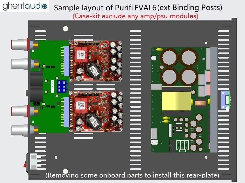 (C315a-S6B) DIY Stereo Case-kit for Purifi EVAL6 (ext. Binding Posts)