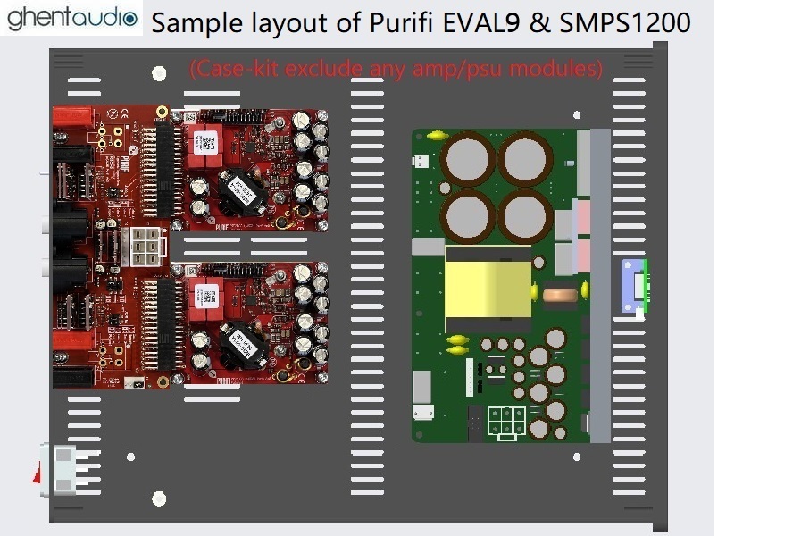 (C315a-S9A) DIY Stereo Case-kit for Purifi EVAL9 (Deltron Banana + ext. speakON)