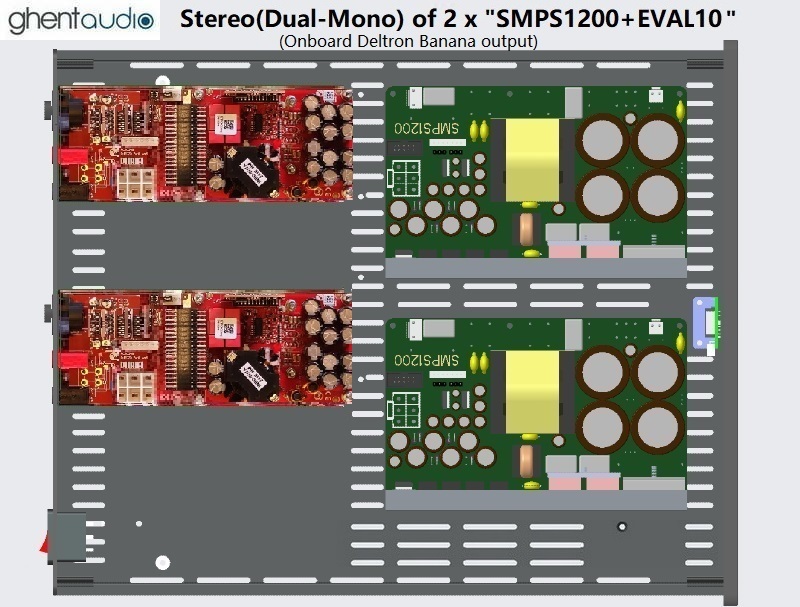 (D365c-S10A) DIY SE Case-kit for 2 x "SMPS1200+EVAL10" (Deltra Banana)