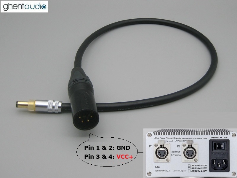 DC58 --- XLR Male-4P DC cable for Cybershaft LTPW03/02/01