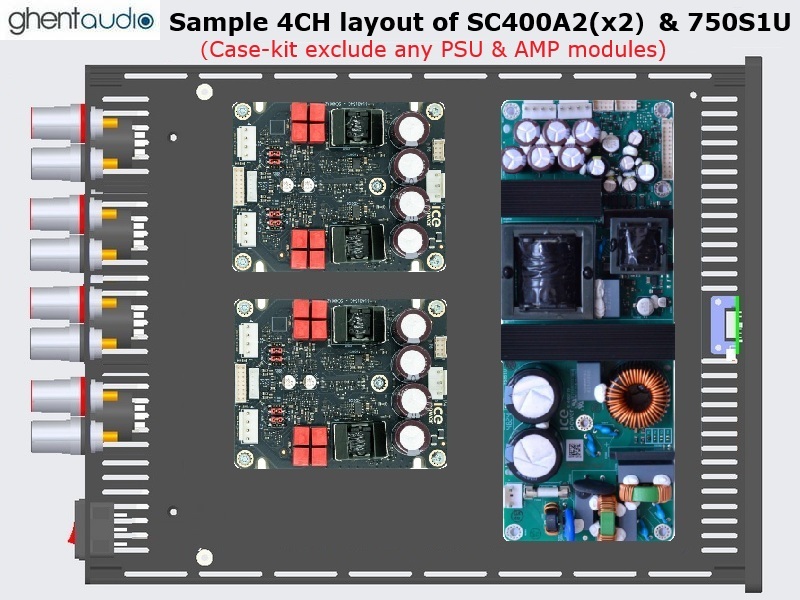 (C315b-Q1) DIY 4CH Case-kit for SC400A2(x2) + 750S1U(69V)
