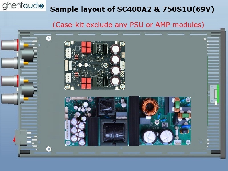 (B315b-S1) DIY Stereo Case-kit for ICEpower SC400A2 & 750S1U(69V)