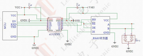 18.3 isolation de l'interface RS485 et schéma de protection électrostatique