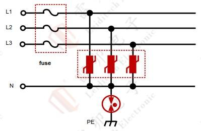 13.1 Esquema de proteção contra surtos de energia CA 380V