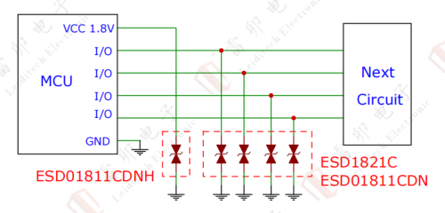 1.0 1.8V VCC Netzteil elektrostatischer Schutz Schema
