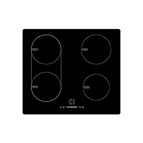Hob induction 60cm 4 boosters 2.8/3.5/6.4kW 9 power levels item #EOHO-ITS644B1/A-S/FD