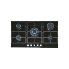 Hob gas type 90cm 10/11kw 5 boosters with auto-ignition & FFD item #EOHO-LCI 9041 BK/FD
