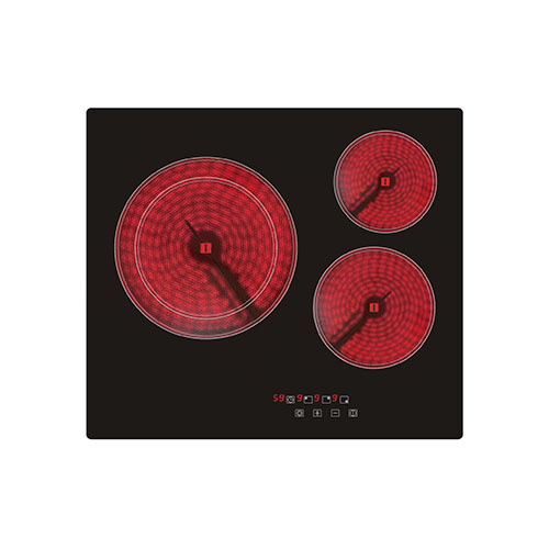 Hob ceramic heating 60cm 5.4kw 3 boosters 9 power levels item #EOHO-CTE543B2/FD