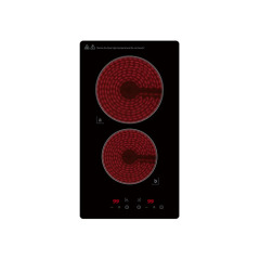 Hob ceramic heating 30cm 3kw 2 boosters 9 power levels item #EOHO-CTE302B2-T/FD-1