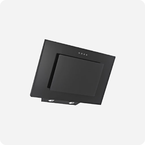 Range Hood side suction 60cm 536m3/h, 3-speed, energy class B, stainless steel & black glass, button control. item #EORH-AWG-S03B3/AN-1