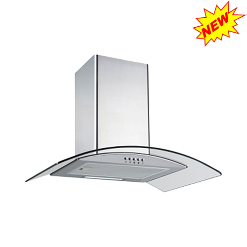 Range hood 600mm top suction, 376m3/h, 3-speed, push button, colorless transparent glass item #EORH-AWG-A38A8/AN