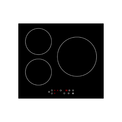 Induction hob 6500W 59cm item #EOHO-IT6501/WK