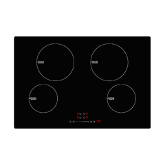 Induction hob 77CM 4 zones + boosters, 7.2 kW, multi slider control, timer, child lock, keep warm, pause. item #EOHO-BTS472G1SWP/FD