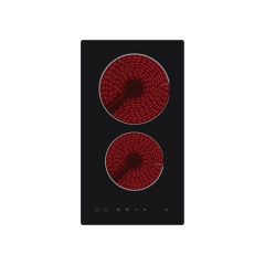 30cm ceramic hob, 2 zones, electronic thermostat, 3.0 kW, touch control, timer, 1m power cable, VDE Plug item #EOHO-ATE230/FD