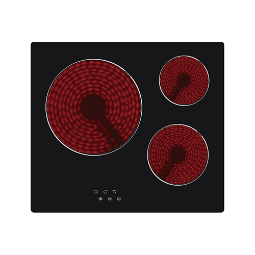 60cm ceramic hob, 3 zones, electronic thermostat, 5.4 kW, touch control, timer, 1m power cable, NO Plug item #EOHO-ATE354/FD