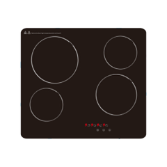 60cm ceramic hob, 4 zones, mechanical thermostat, 6.5 kW, touch control, timer, 1m power cable, NO Plug item #EOHO-ATM465/FD