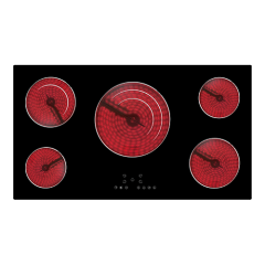 90cm ceramic hob, 5 zones, mechanical thermostat, 8.9 kW, touch control, timer, 1m power cable, NO Plug item #EOHO-ATM589/FD