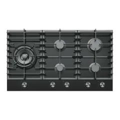 Built-in gas hob 900mm tempered glass 5 burners EMALL #EGH-G5096
