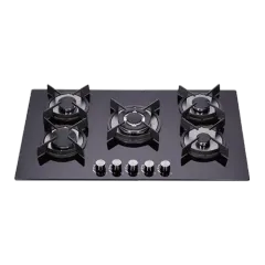 Built-in gas hob 900mm tempered glass 5 burners EMALL #EGH-G5098