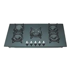 Built-in gas hob 900mm tempered glass 5 burners EMALL #EGH-G5017