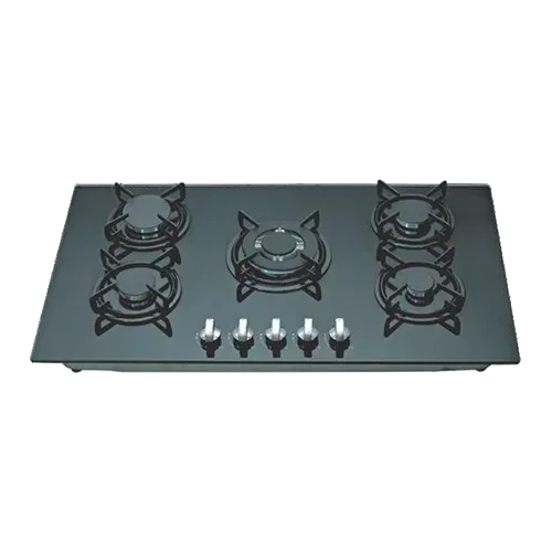 Built-in gas hob 900mm tempered glass 5 burners EMALL #EGH-G5017