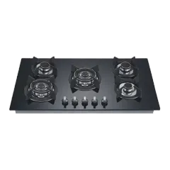 Built-in gas hob 900mm tempered glass 5 burners EMALL #EGH-G5055C